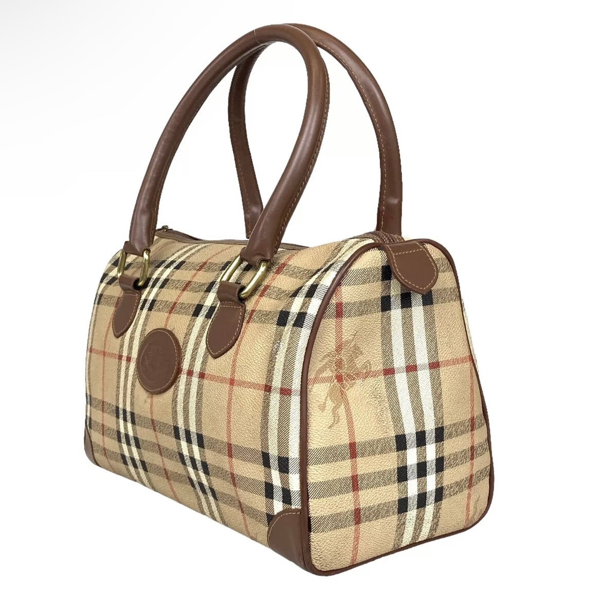 BURBERRY novacheck canvas boston bag