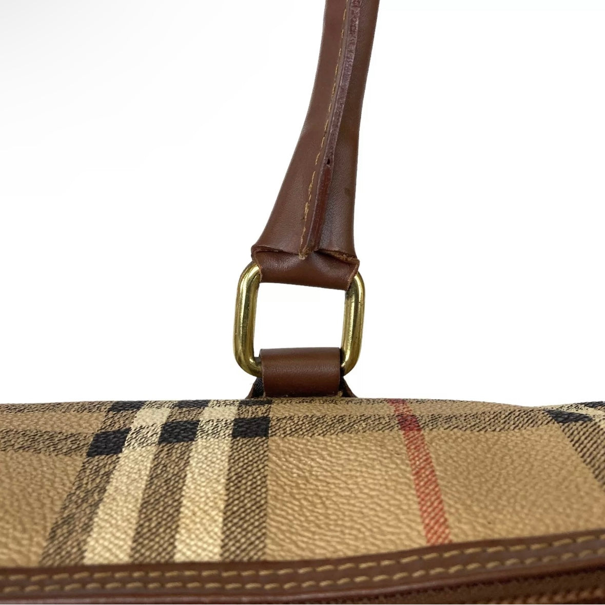 BURBERRY novacheck canvas boston bag