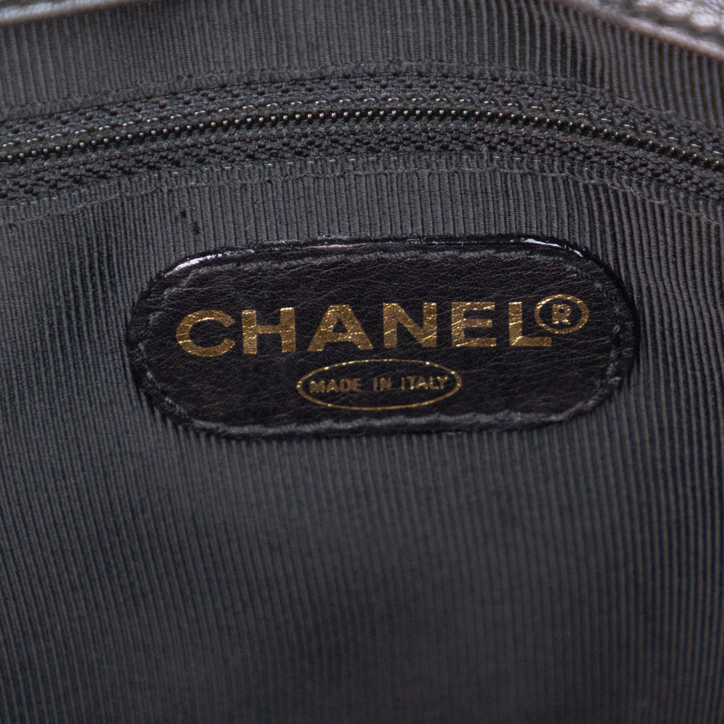 CHANEL black lambskin quilted leather tote