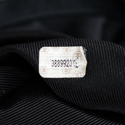 CHANEL black lambskin quilted leather tote