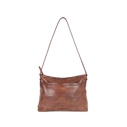 CHANEL brown leather tote