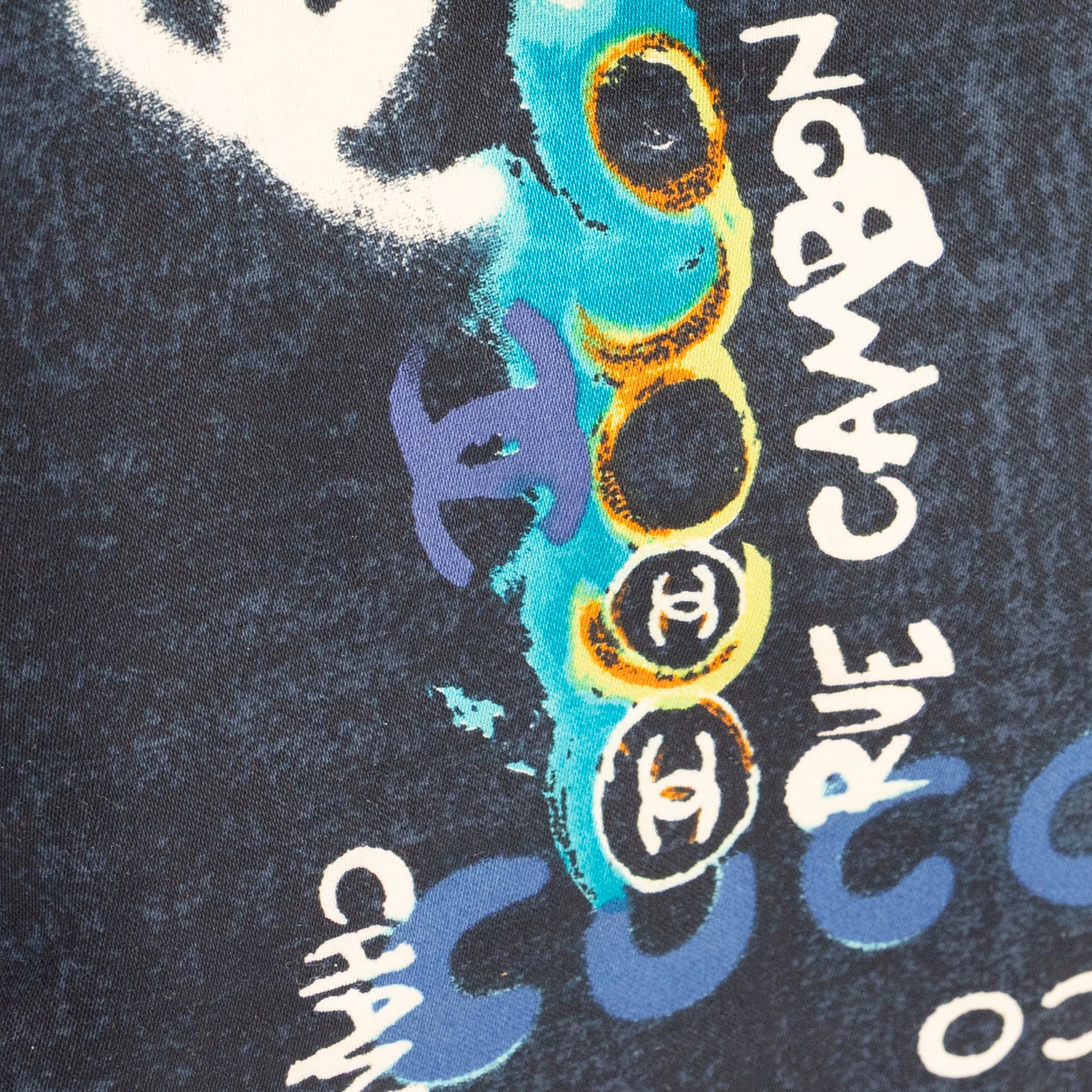CHANEL graffiti print canvas tote