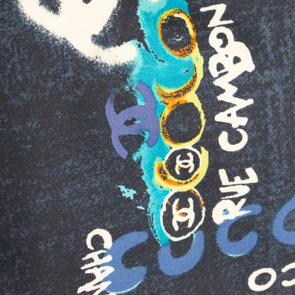 CHANEL graffiti print canvas tote