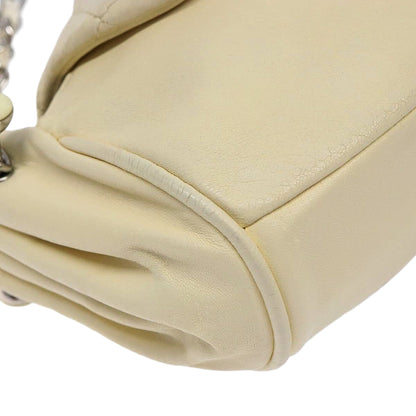 CHANEL cream matelasse lambskin accordion shoulderbag