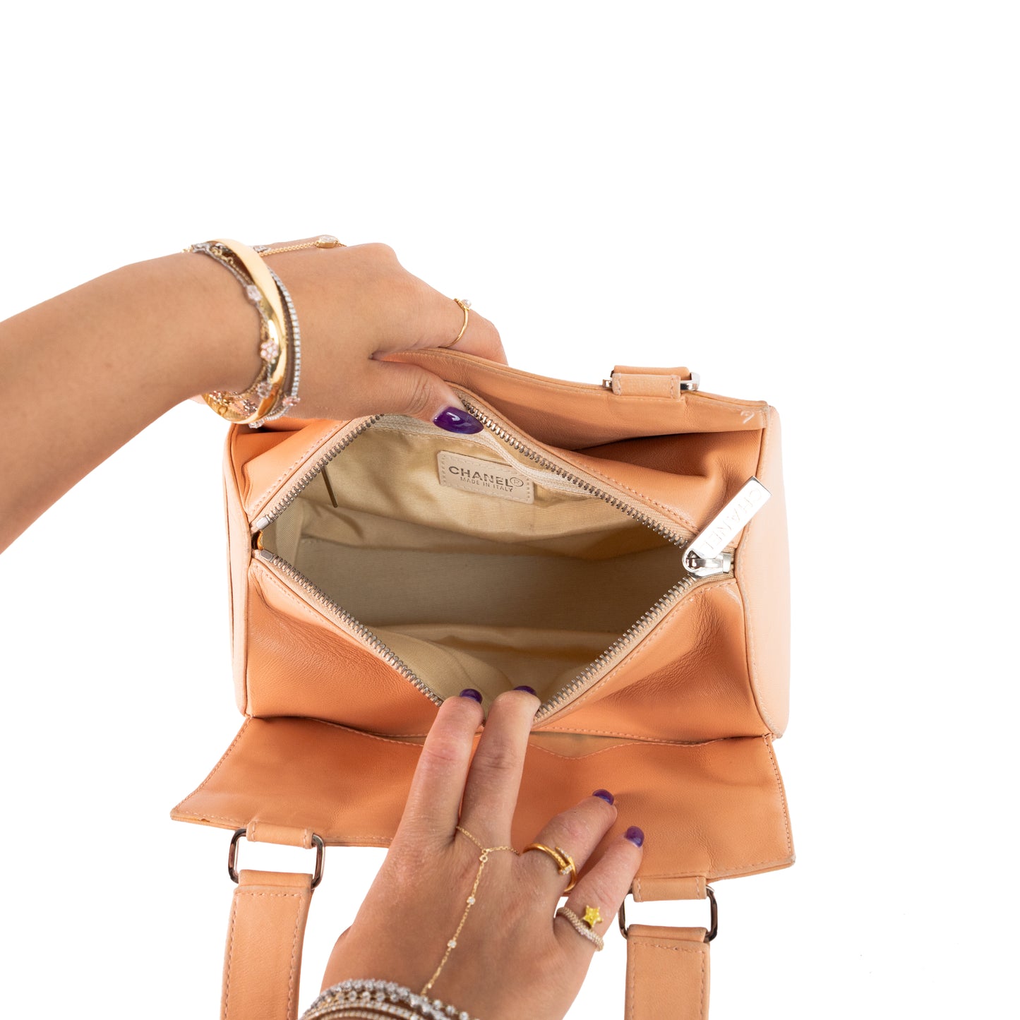 CHANEL chocolate bar barrel bag