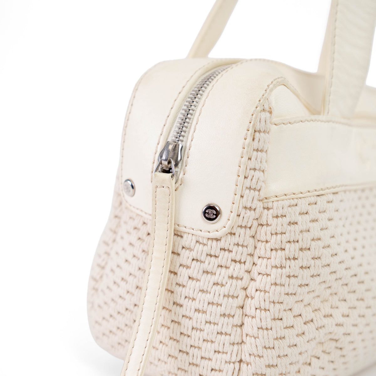 CHANEL lax crochet bowler bag