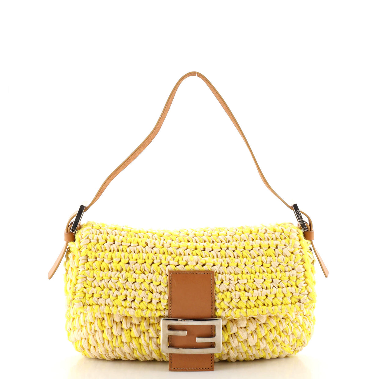 FENDI raffia woven baguette