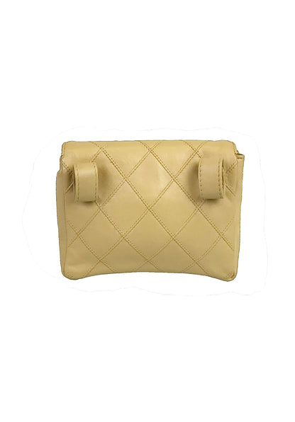 CHANEL beige cosmoline lambskin bum bag