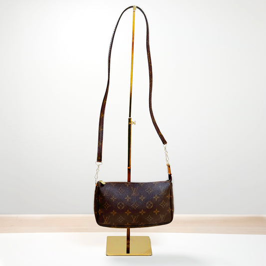 LOUIS VUITTON pochette with crossbody leather strap