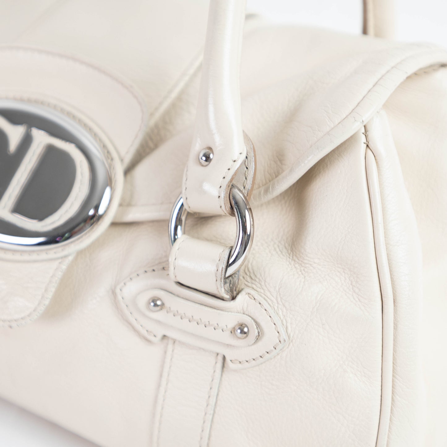 DIOR cream saint germaine leather flap bag