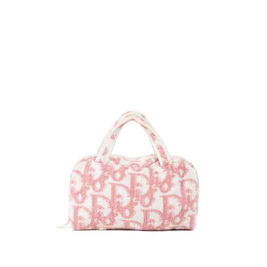 DIOR pink trotter terry cloth bag