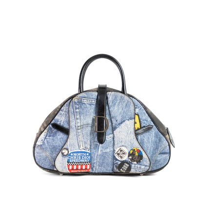 DIOR denim “Miss Diorella” speedway saddle bowler bag