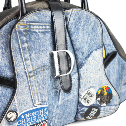DIOR denim “Miss Diorella” speedway saddle bowler bag