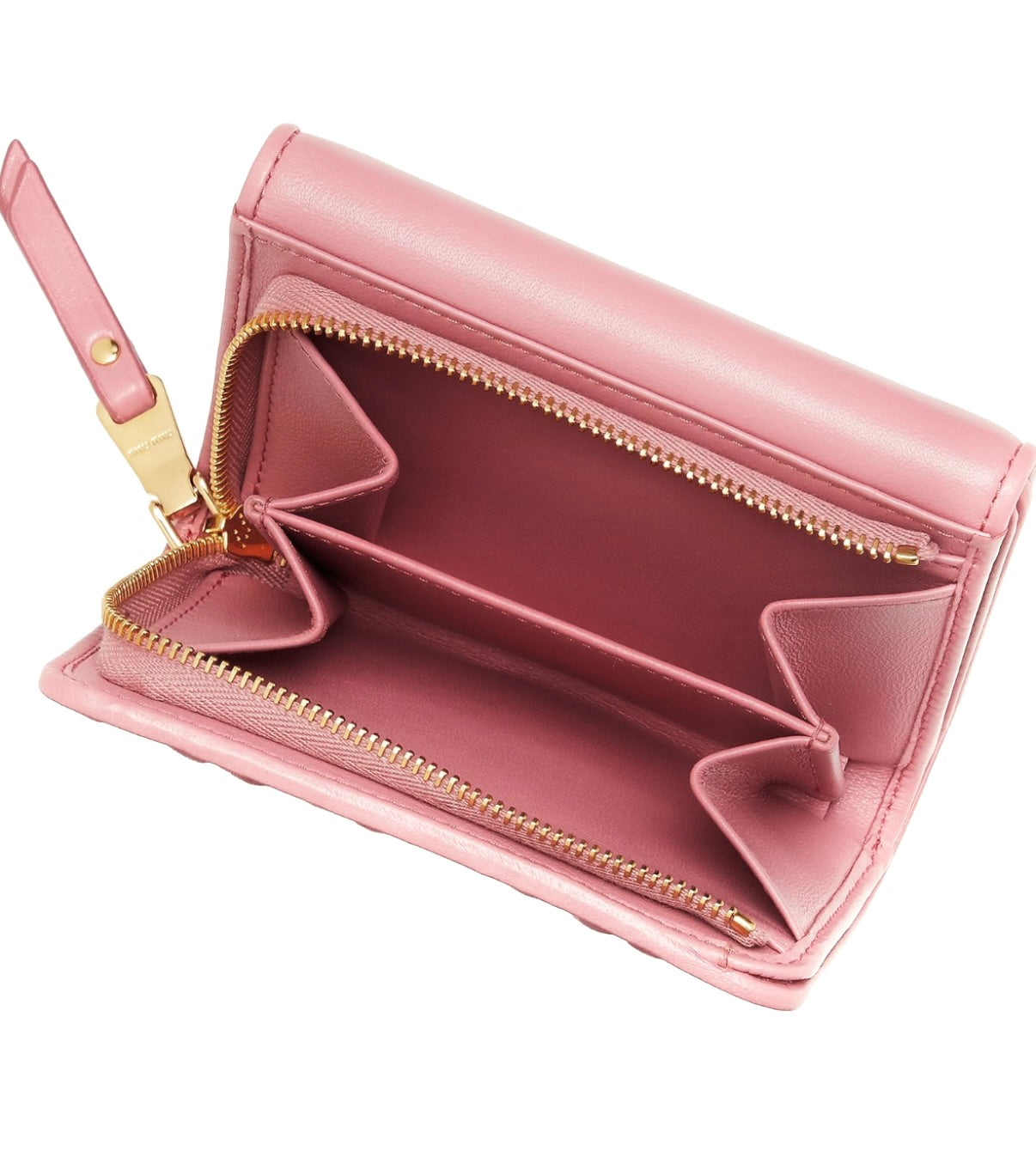 MIU MIU blush pink quilted wallet