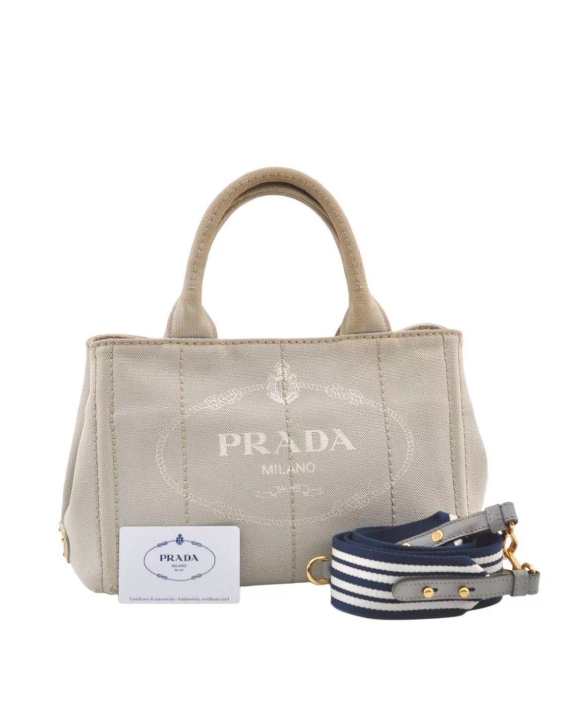 PRADA canvas canapa tote