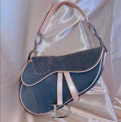 DIOR denim saddle bag