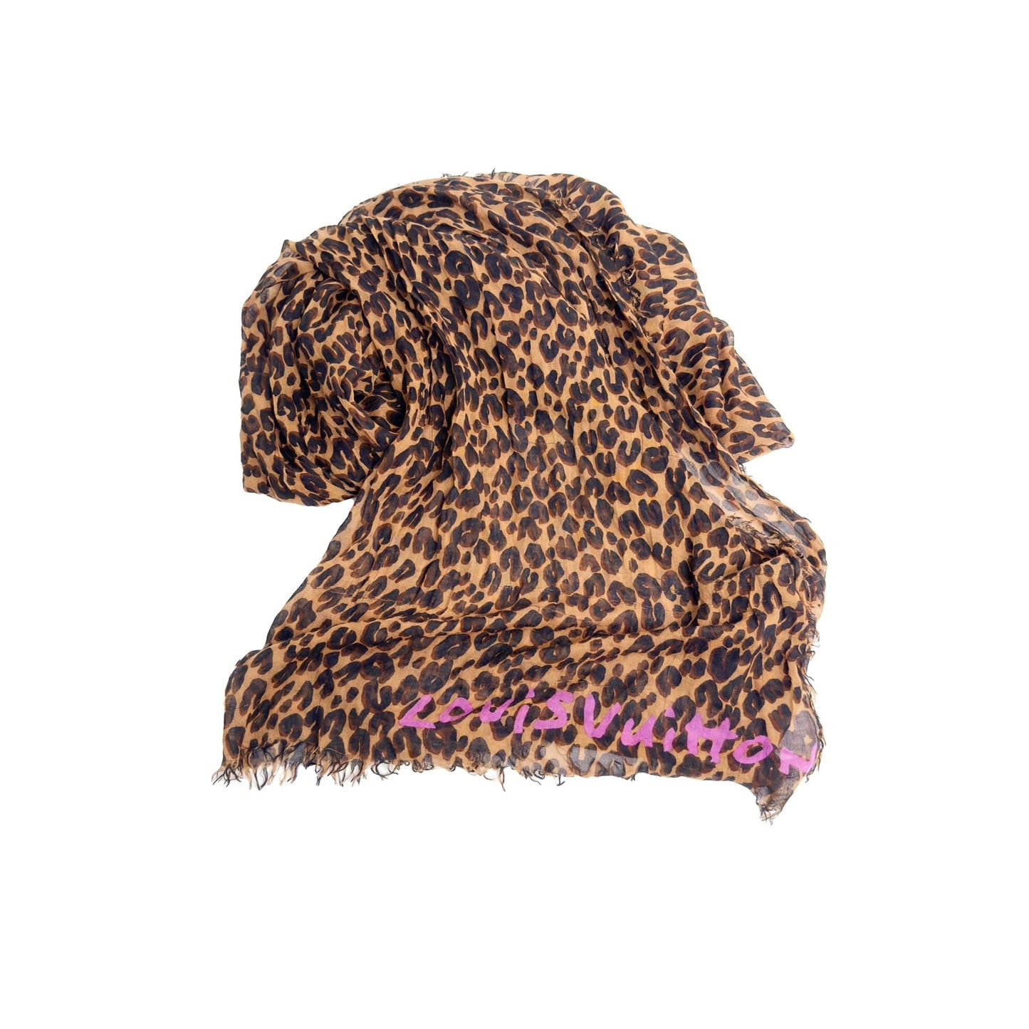 LOUIS VUITTON cheetah print cashmere scarf/shawl