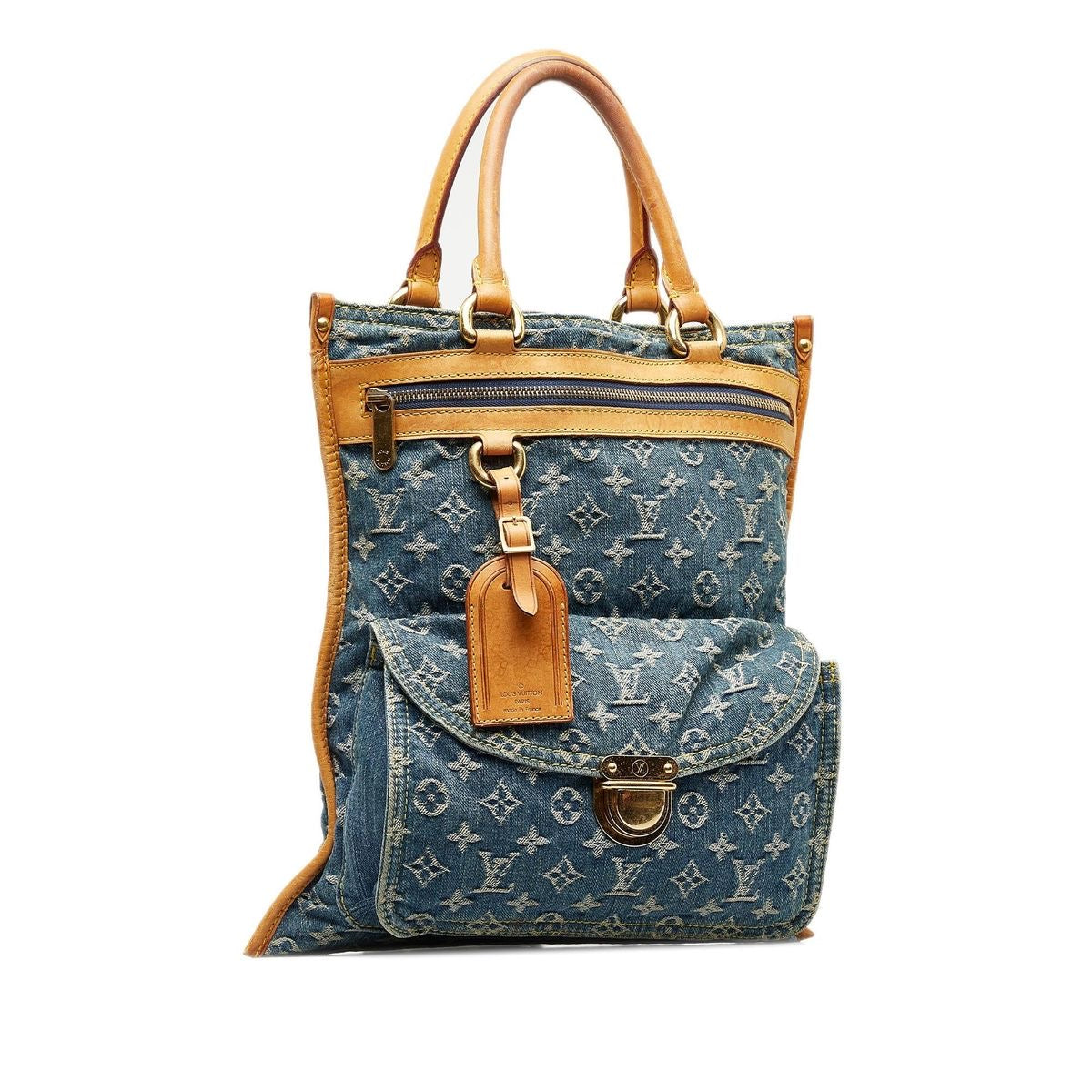 LOUIS VUITTON denim flat shopper tote