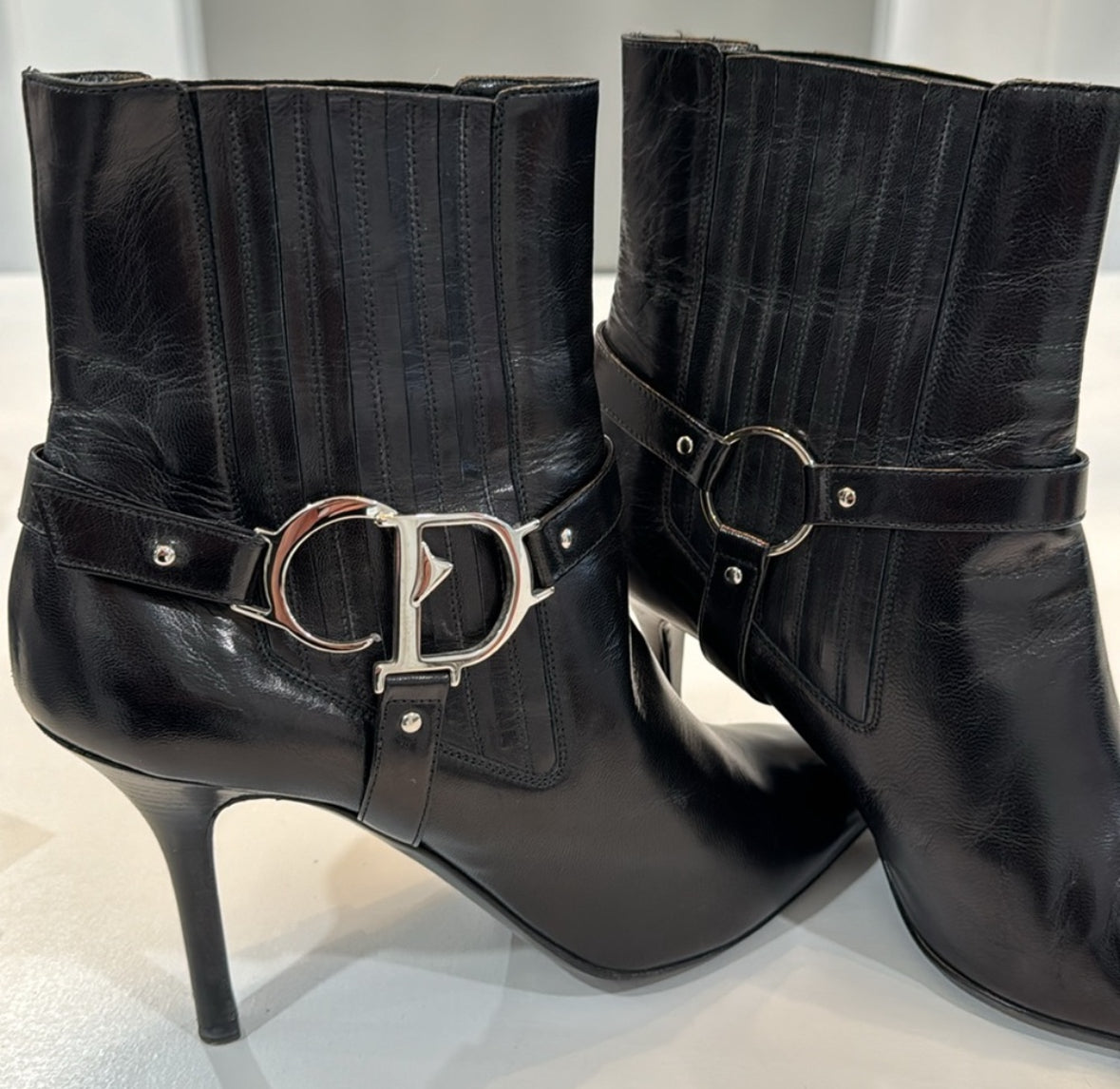 DIOR 2000s leather biker boots 36