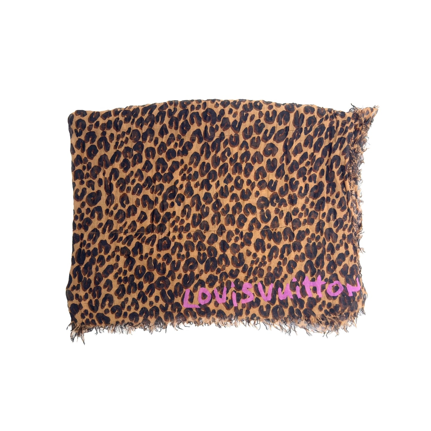 LOUIS VUITTON cheetah print cashmere scarf/shawl