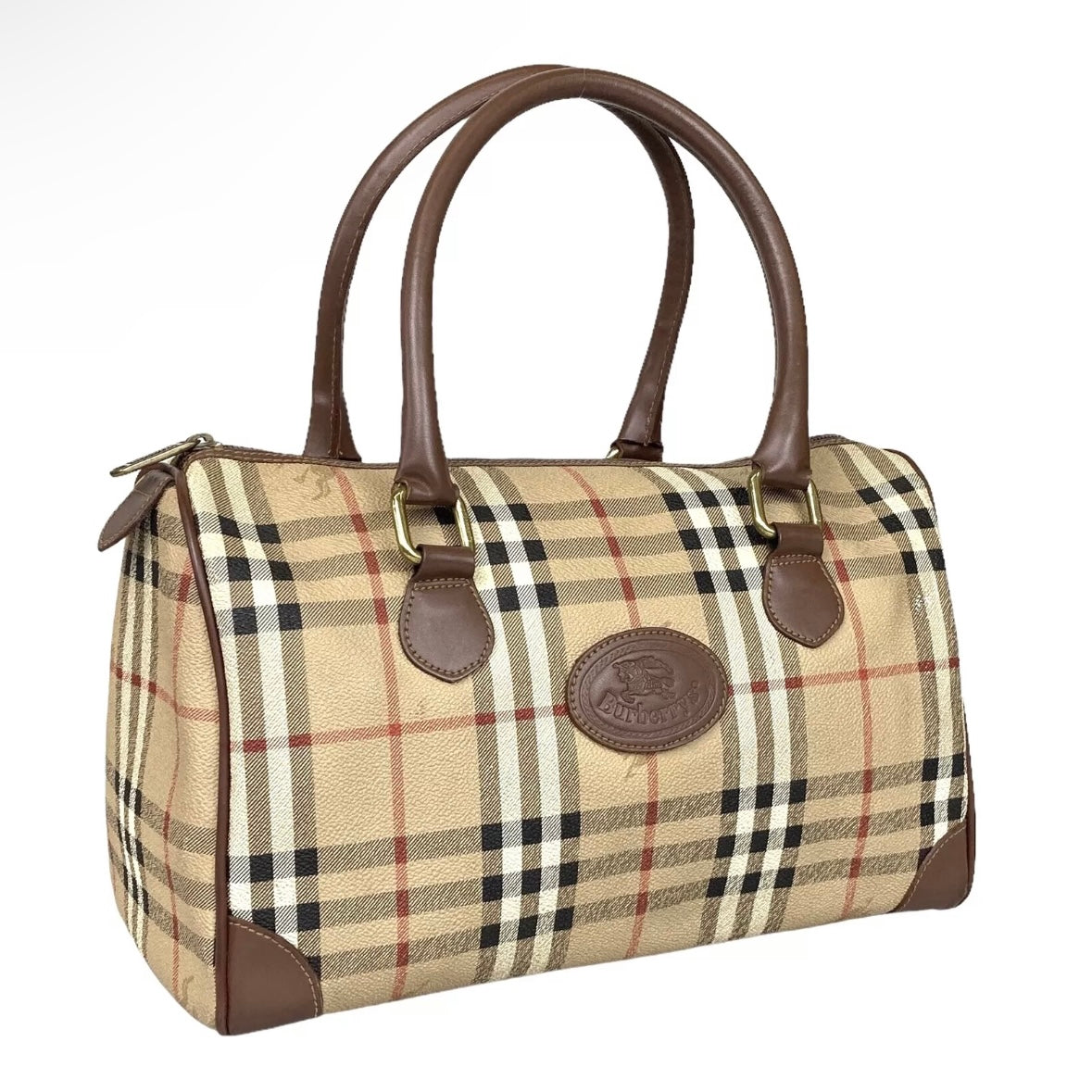 BURBERRY novacheck canvas boston bag