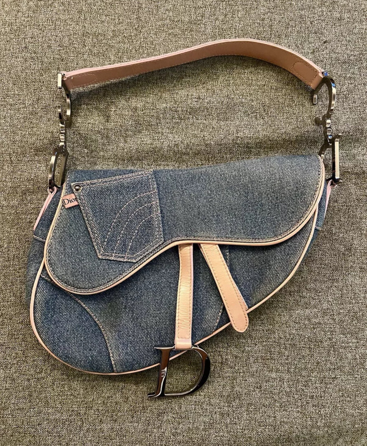 DIOR denim saddle bag