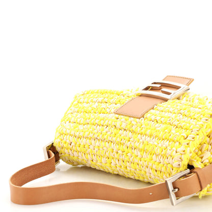 FENDI raffia woven baguette