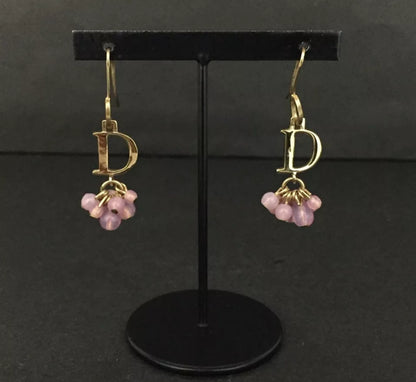 DIOR pink beaded earrings