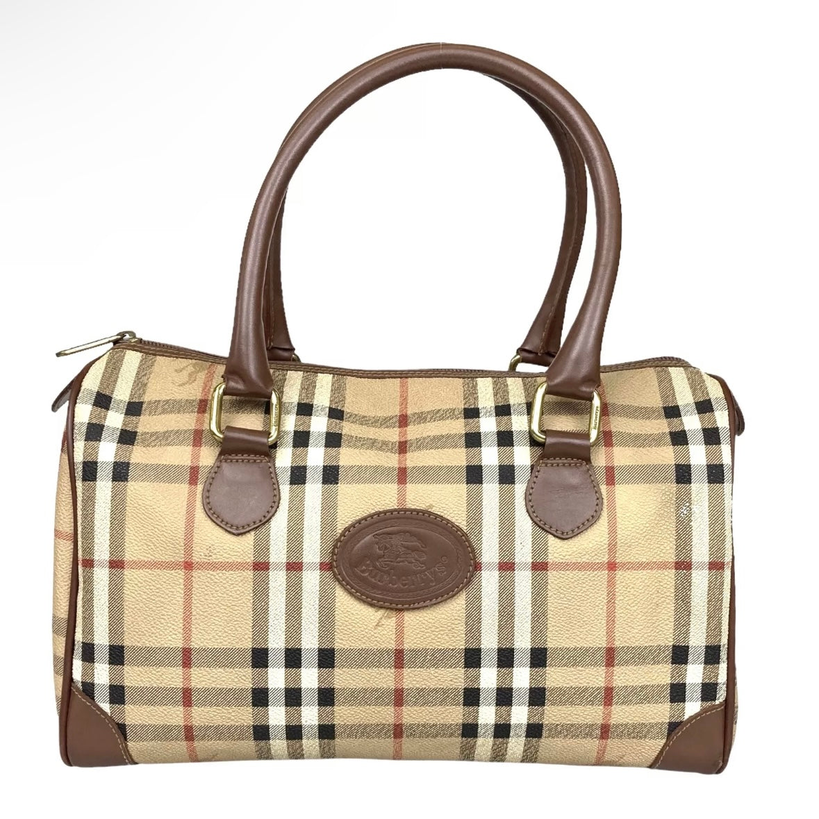 BURBERRY novacheck canvas boston bag