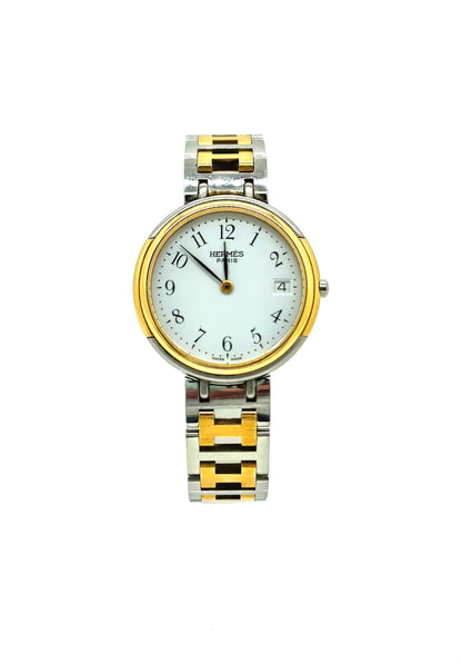 HERMÉS two tone clipper watch 30mm