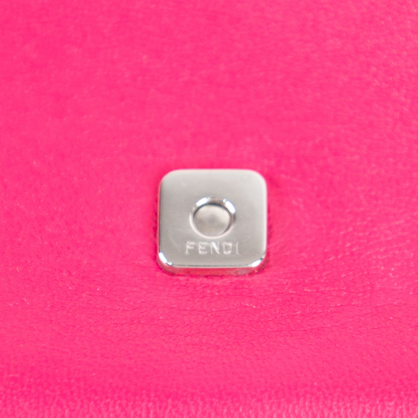 FENDI pink leather micro baguette + crossbody strap