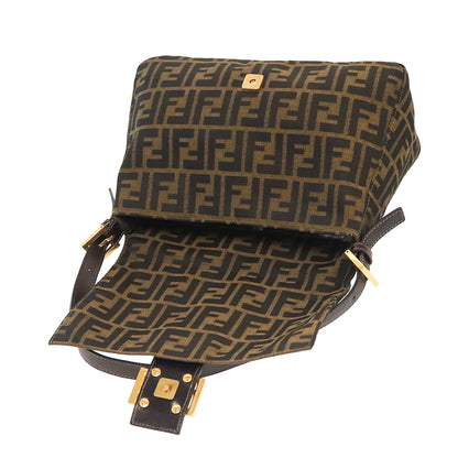 FENDI zucca flap mamma baguette with gold hardware