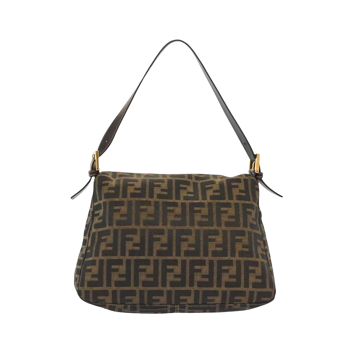 FENDI zucca flap mamma baguette with gold hardware