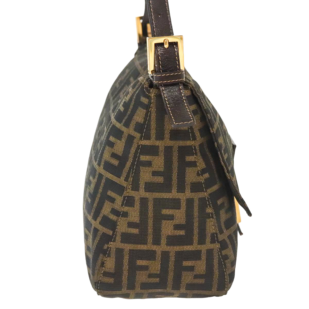 FENDI zucca flap mamma baguette with gold hardware