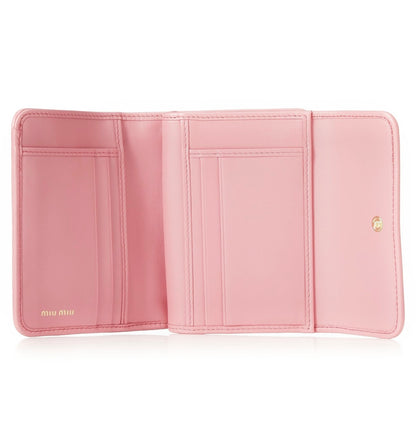 MIU MIU blush pink quilted wallet