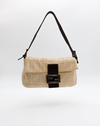 FENDI beige zucca baguette