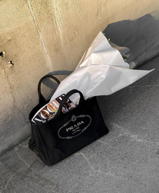 PRADA denim canapa tote