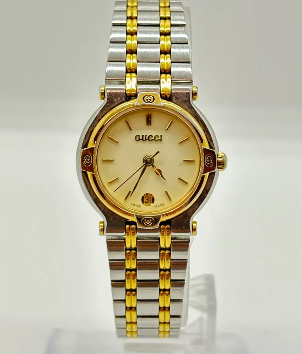 GUCCI 9000L two tone watch