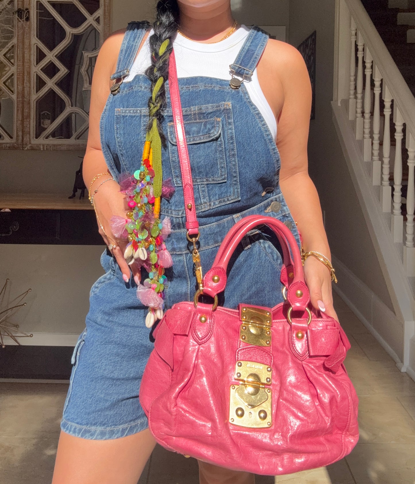 MIU MIU Matelassé Lux Leather Satchel W/strap