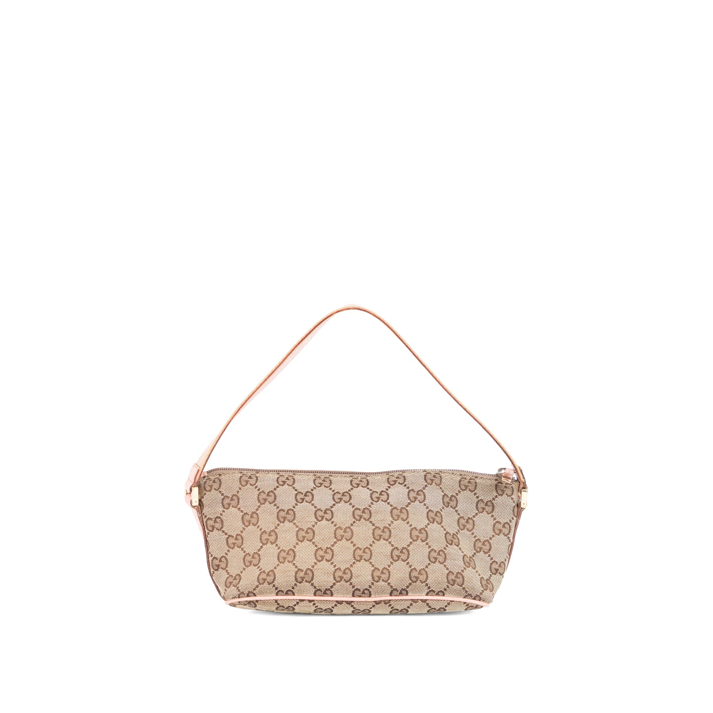 GUCCI monogram canvas boat w pink trim