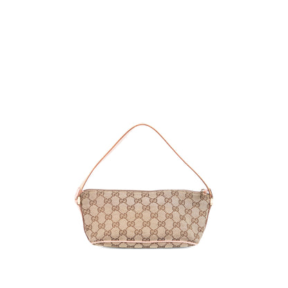 GUCCI monogram canvas boat w pink trim