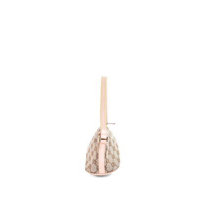 GUCCI monogram canvas boat w pink trim