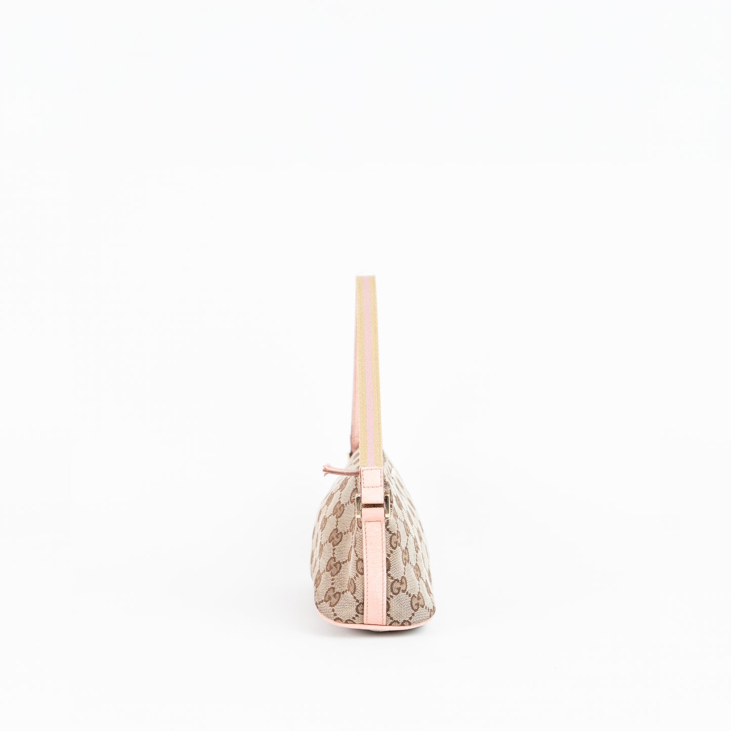 GUCCI monogram canvas boat w pink trim