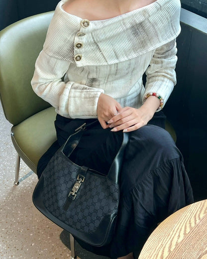 GUCCI black monogram jackie shoulderbag