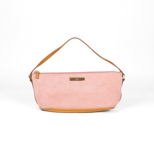 GUCCI boat pink suede hand bag