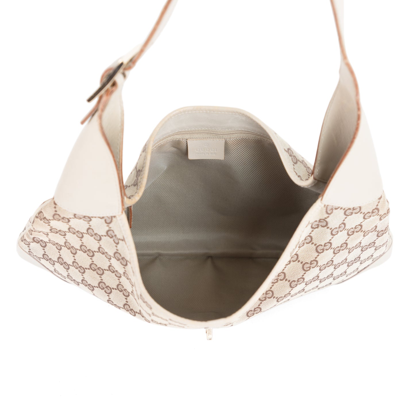 GUCCI beige monogram jackie shoulder bag