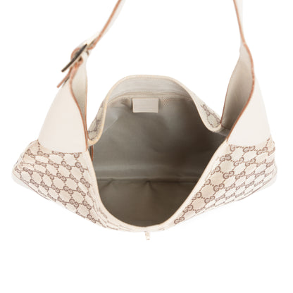 GUCCI beige monogram jackie shoulder bag