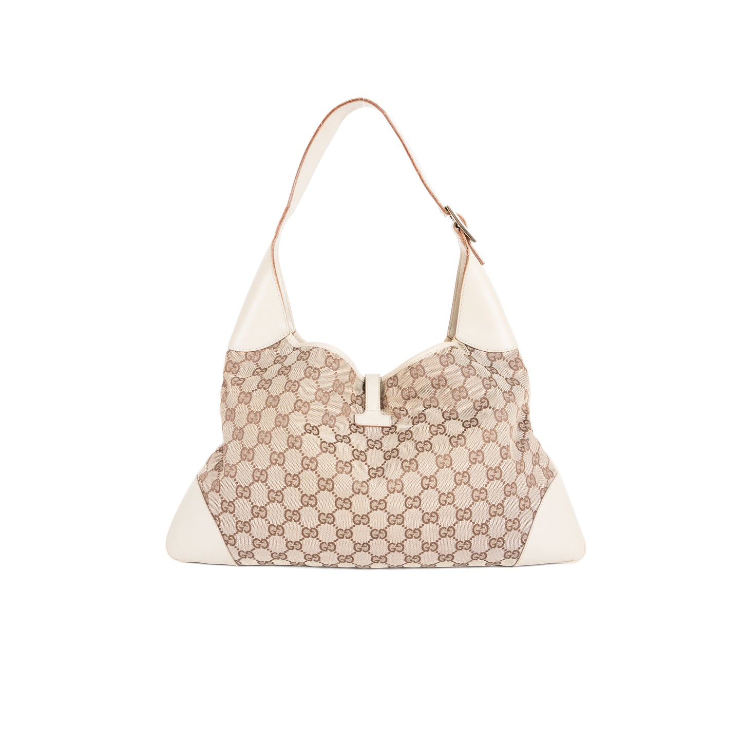 GUCCI beige monogram jackie shoulder bag
