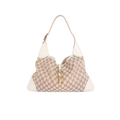 GUCCI beige monogram jackie shoulder bag