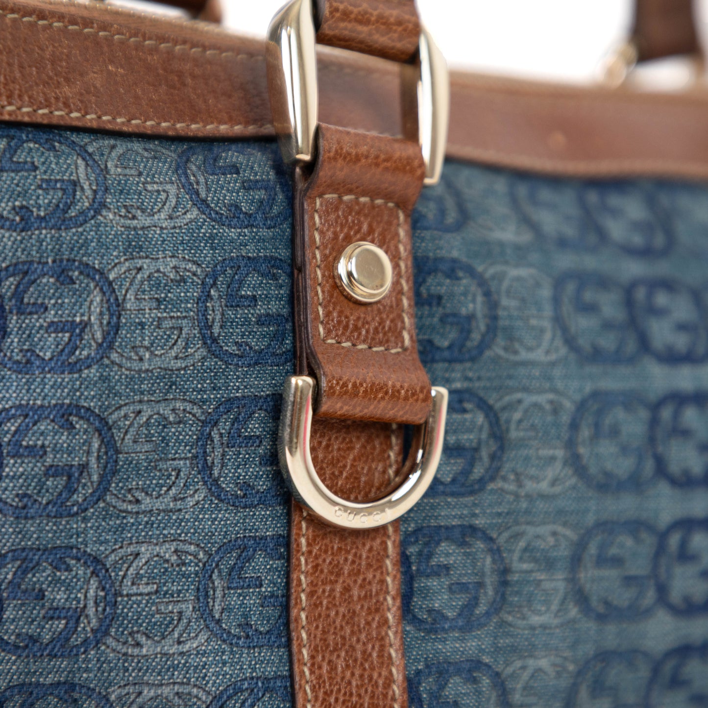 GUCCI denim abbey handbag